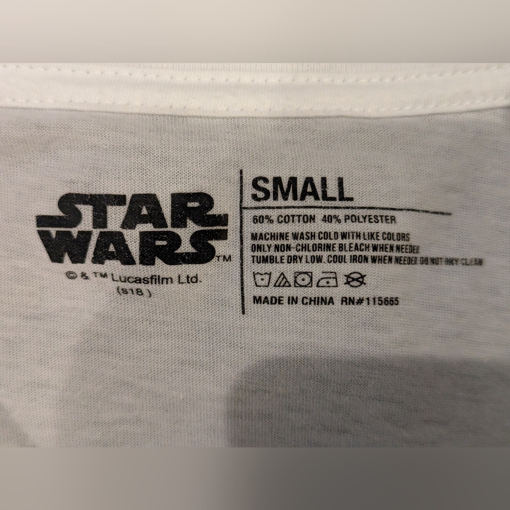 Star Wars Black Out Classic Logo Vintage Tee Size Small Long Sleeve White Henley - Picture 5 of 7